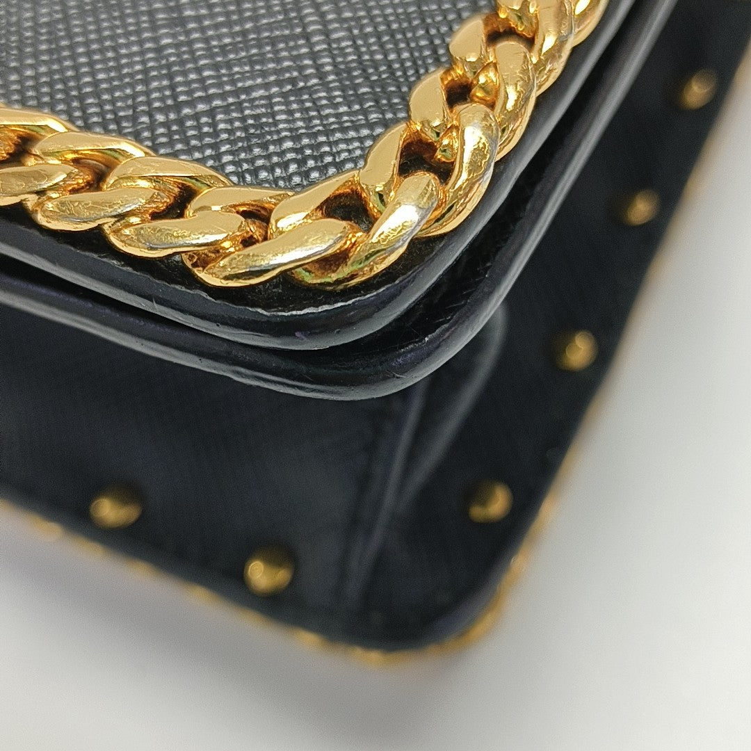Saffiano Calfskin Shoulder Bag Black
