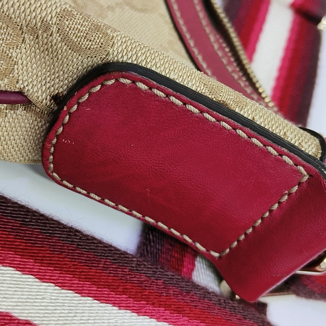 Monogram Canvas Shoulder Bag Beige