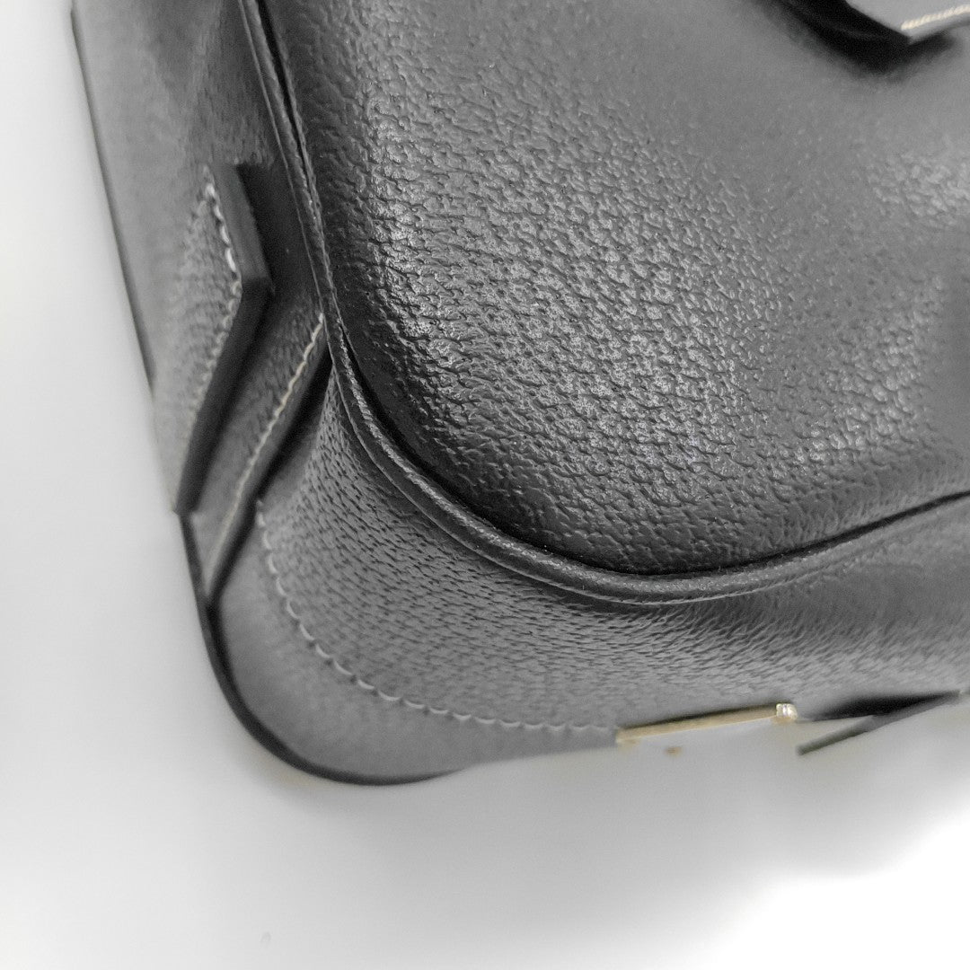 Calfskin Top Handle Bag Black