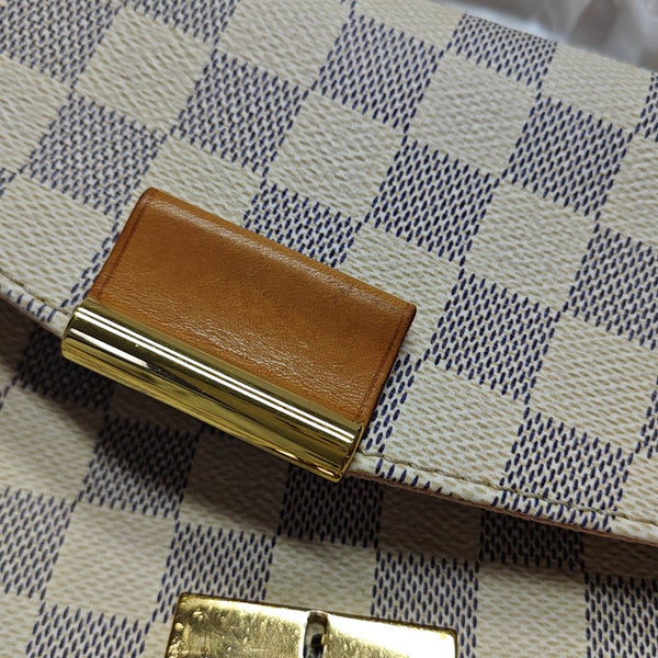 CROISETTE Damier Azur Coated Canvas White