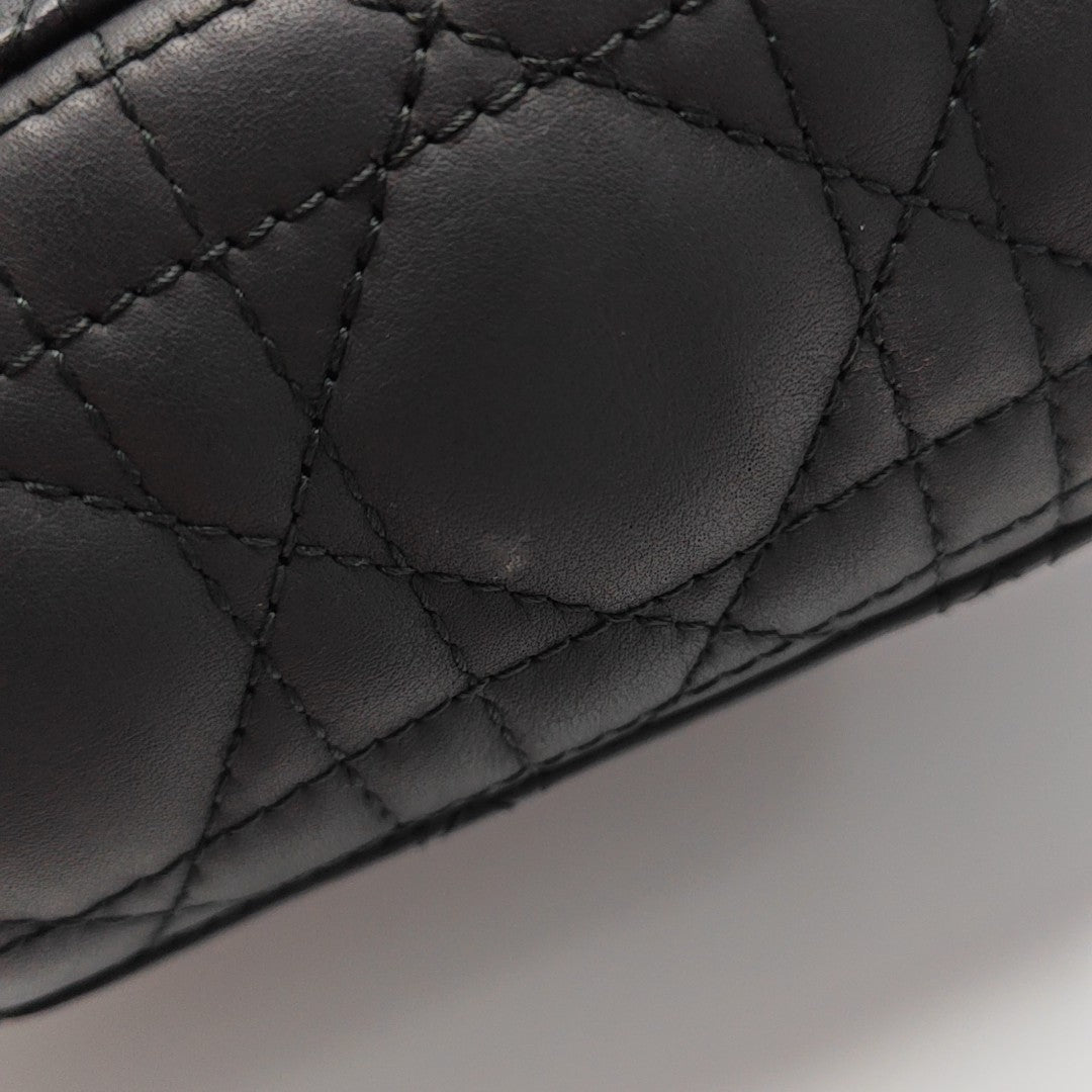 Lady Dior Mini Cannage Calfskin Black