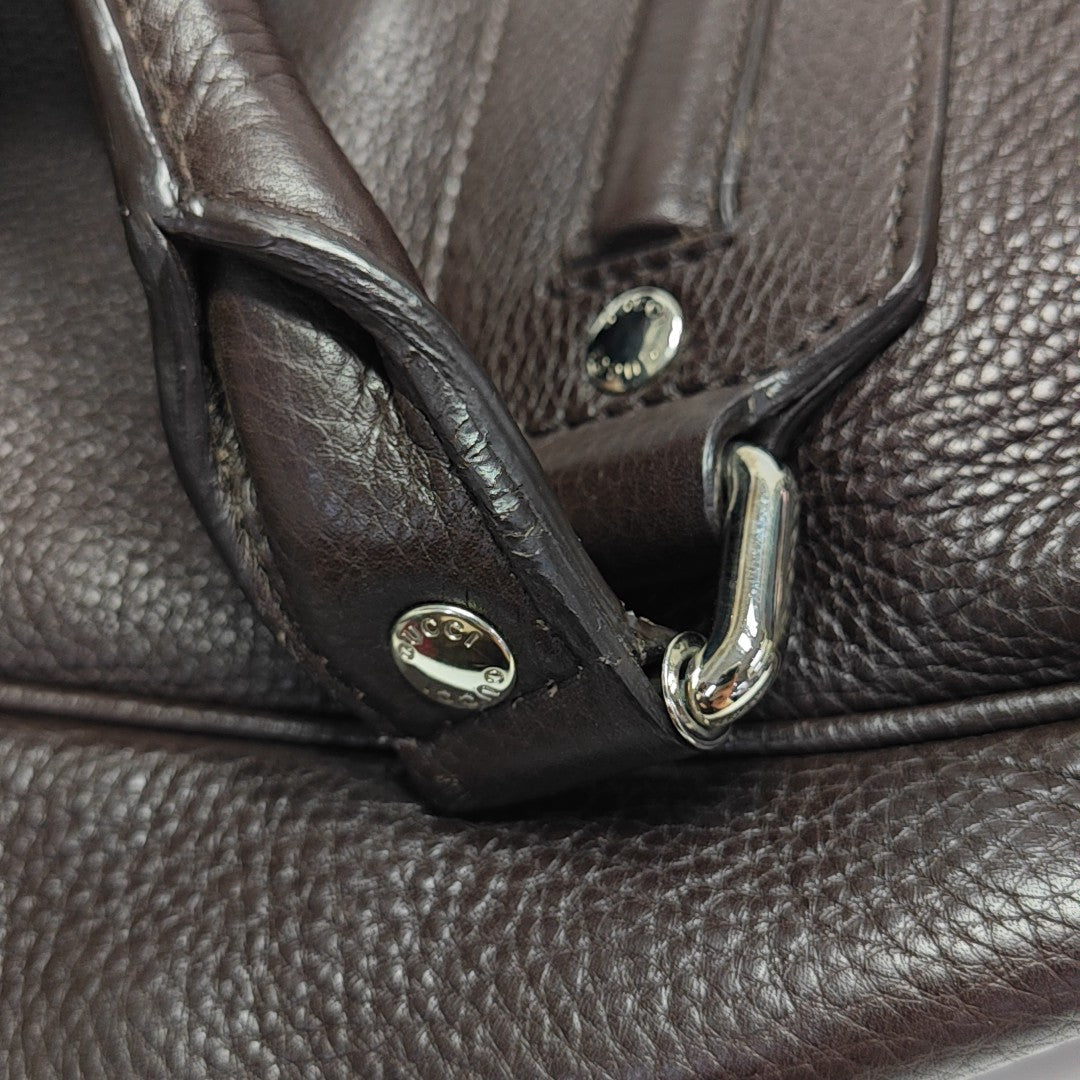 Calfskin Top Handle Bag Brown