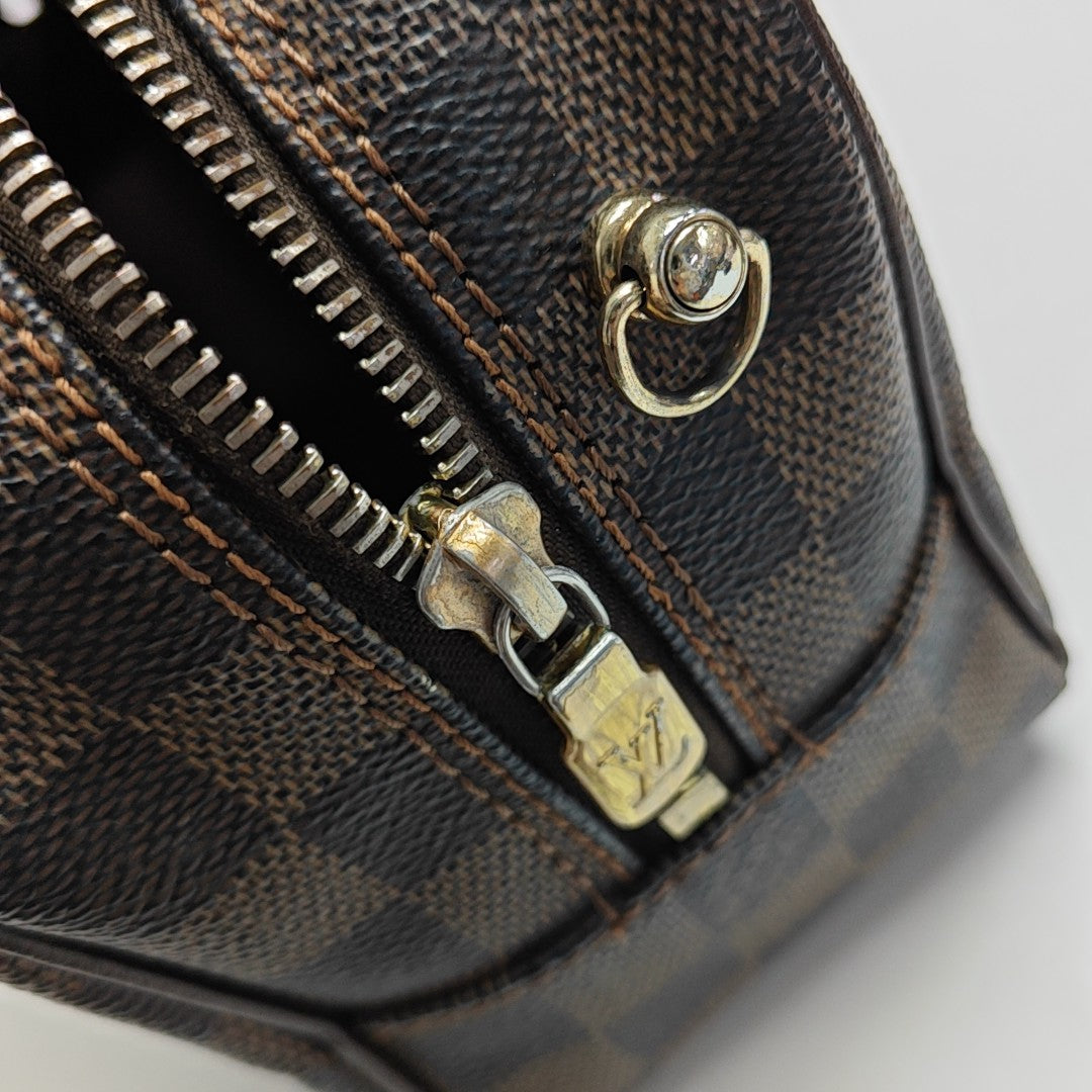 Damier Ebene Coated Canvas Shoulder Bag 25 Brown