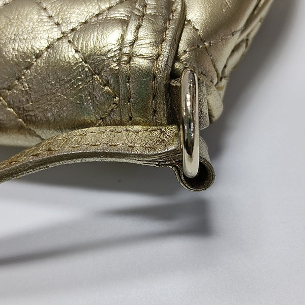 Quilted Calfskin Top Handle Bag Gold