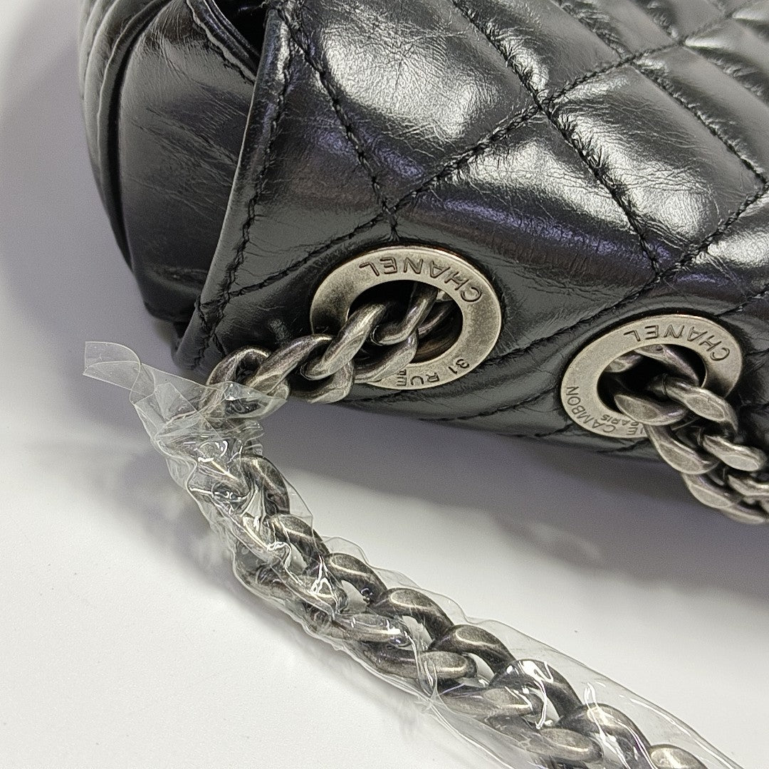 COCO BOY Quilted Calfskin Black