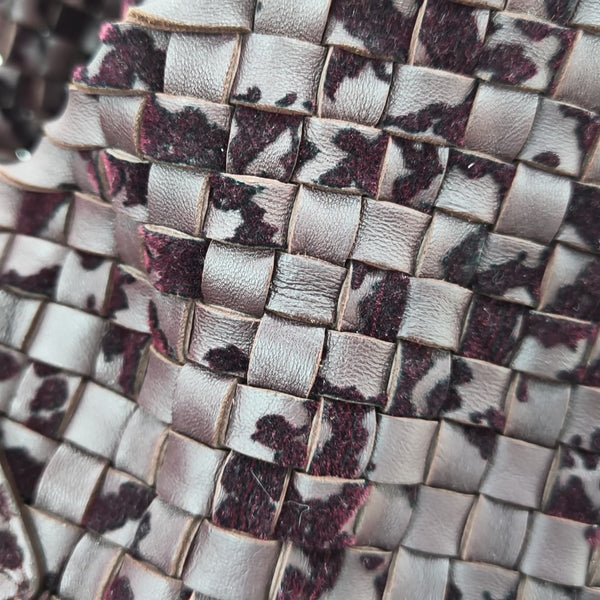 Calfskin Top Handle Bag Purple