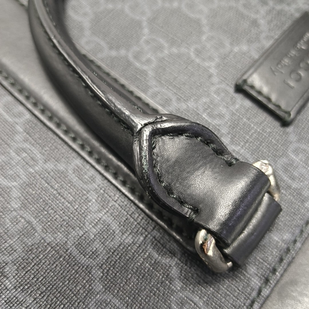 Monogram Coated Canvas Top Handle Bag Black