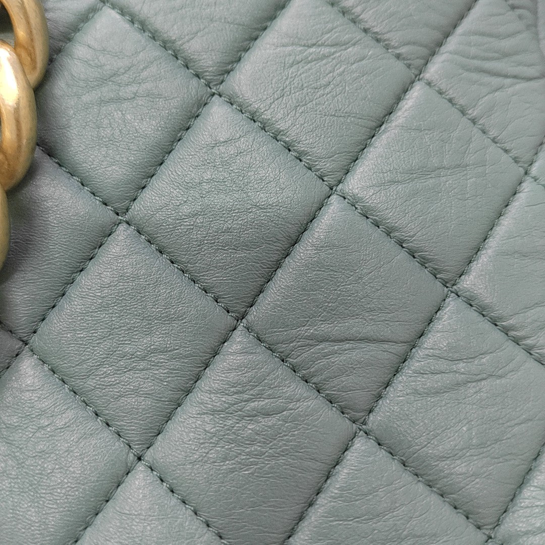 23A HOBO Quilted Lambskin Green