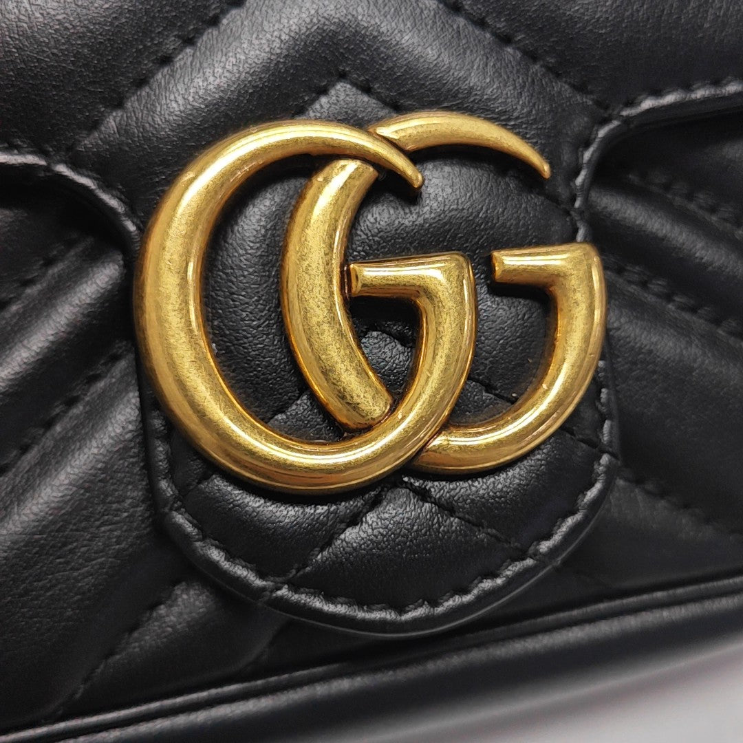 GG Marmont Mini Quilted Calfskin Black