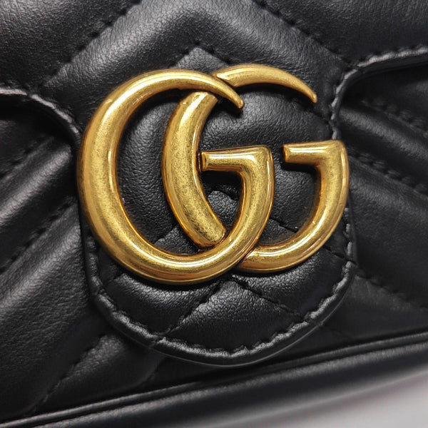 GG Marmont Mini Quilted Calfskin Black