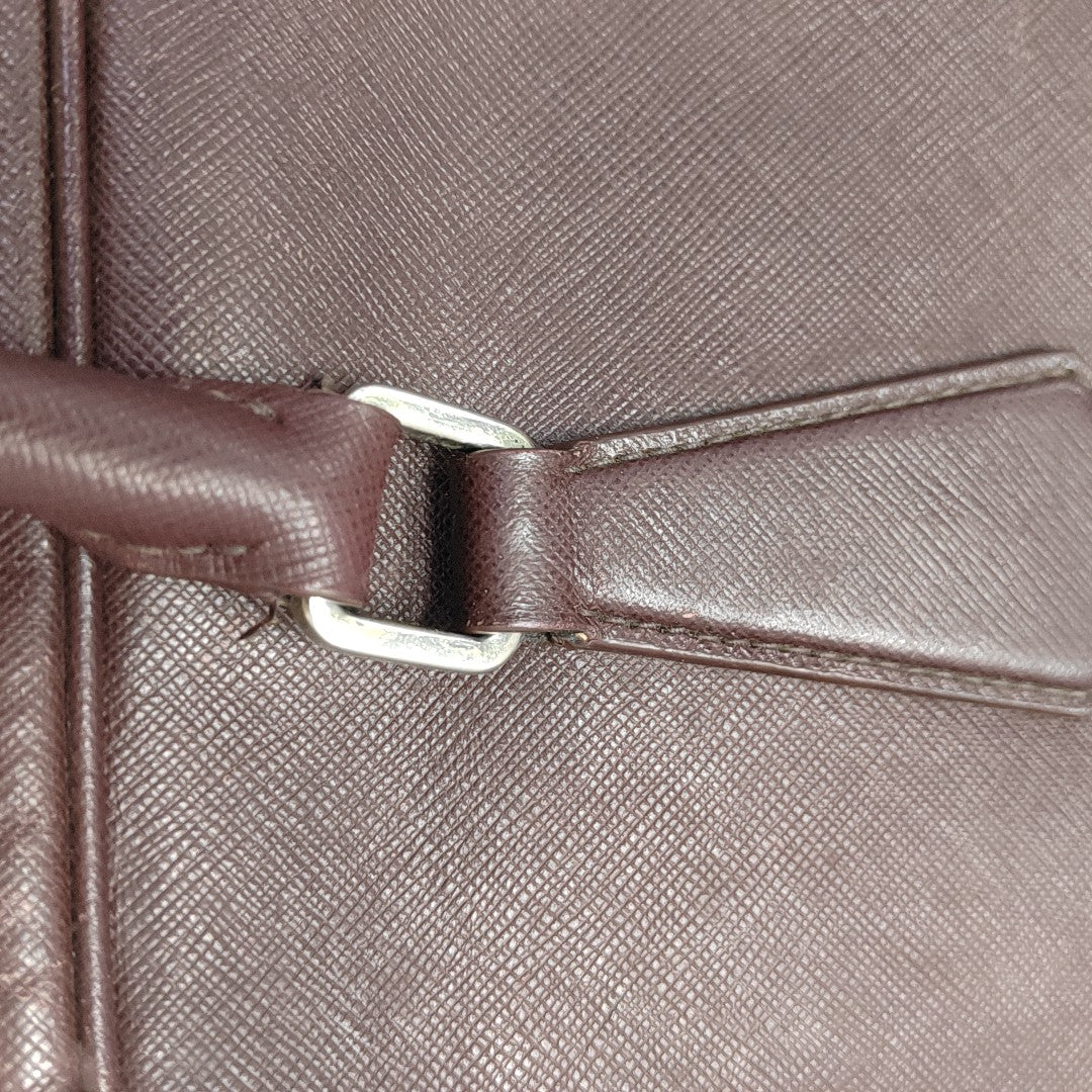 Saffiano Calfskin Top Handle Bag Red