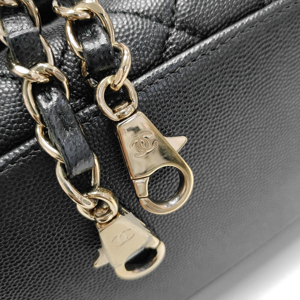 COCO HANDLE Medium Quilted Grained Calfskin Black