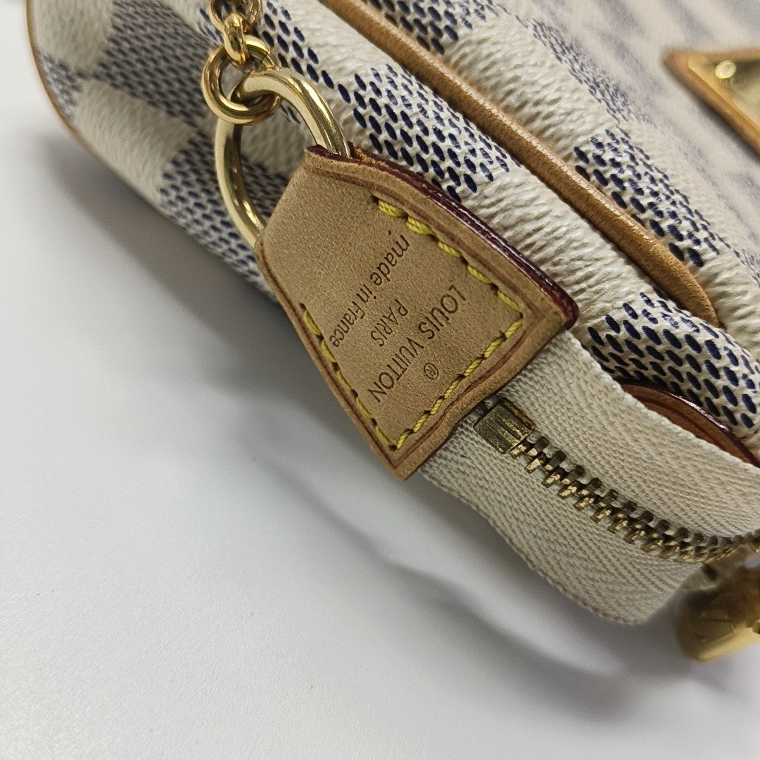 EVA Damier Azur Coated Canvas White