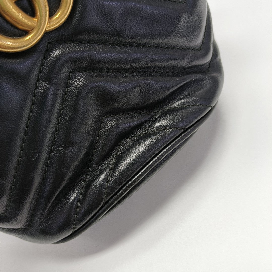 GG Marmont Mini Quilted Calfskin Black