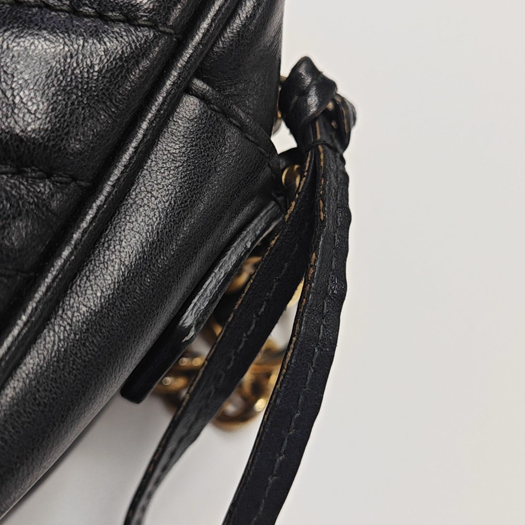 GG Marmont Small Quilted Calfskin Black