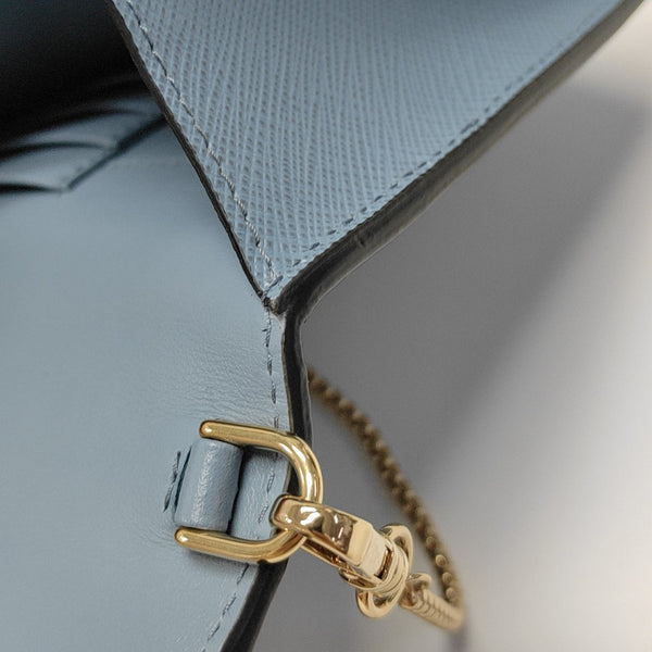 Saffiano Calfskin Shoulder Bag Blue