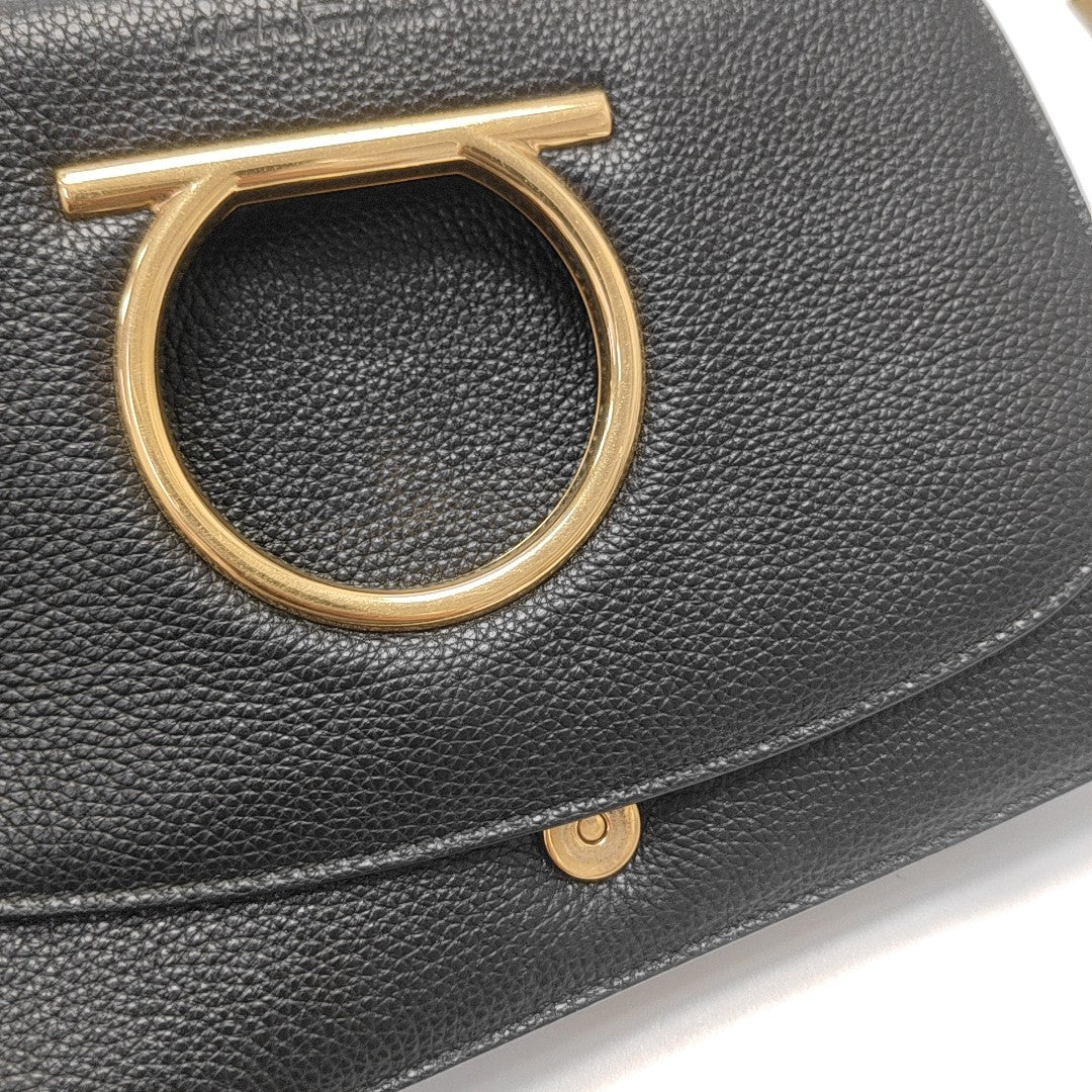 Gancini Calfskin Black