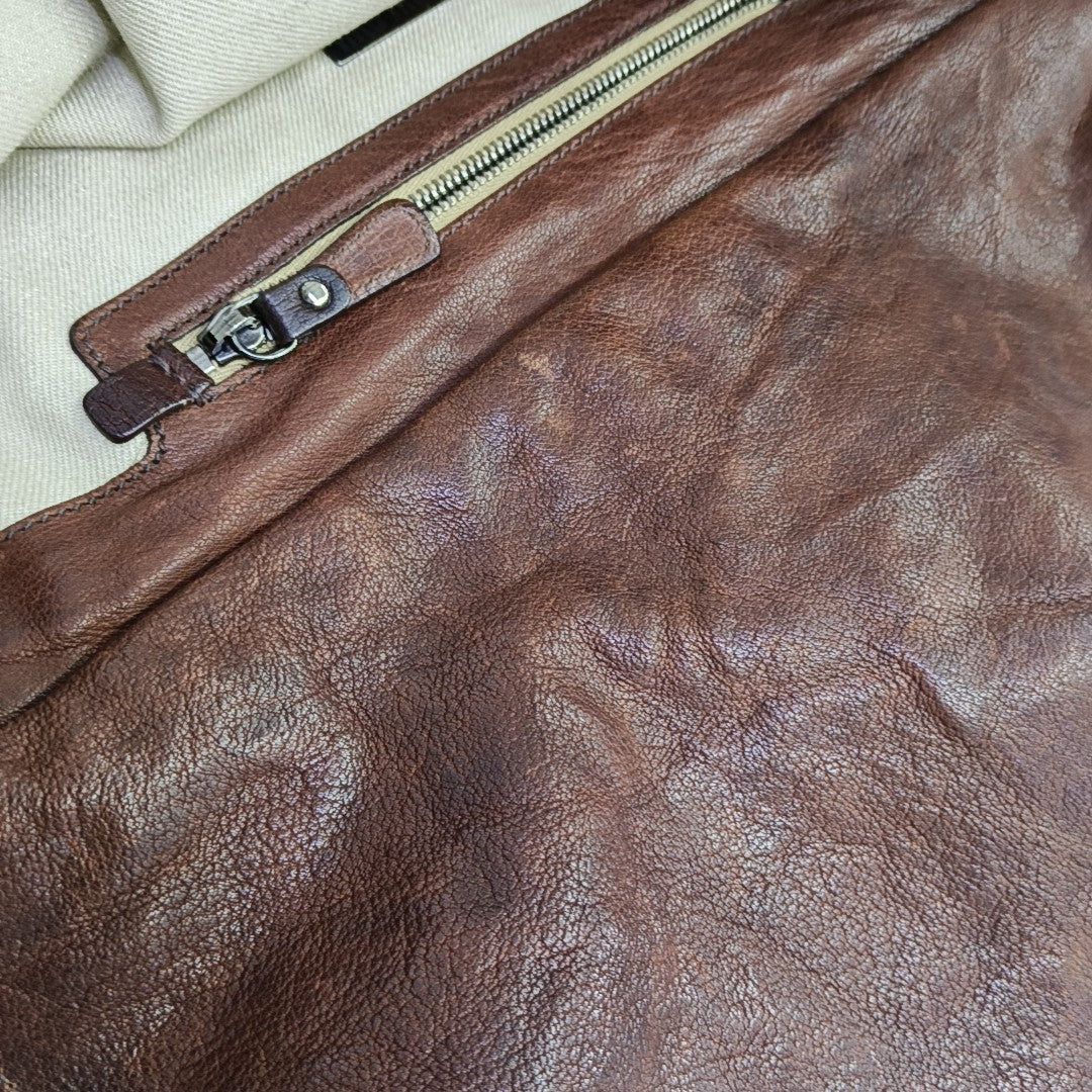 Calfskin Shoulder Bag Brown