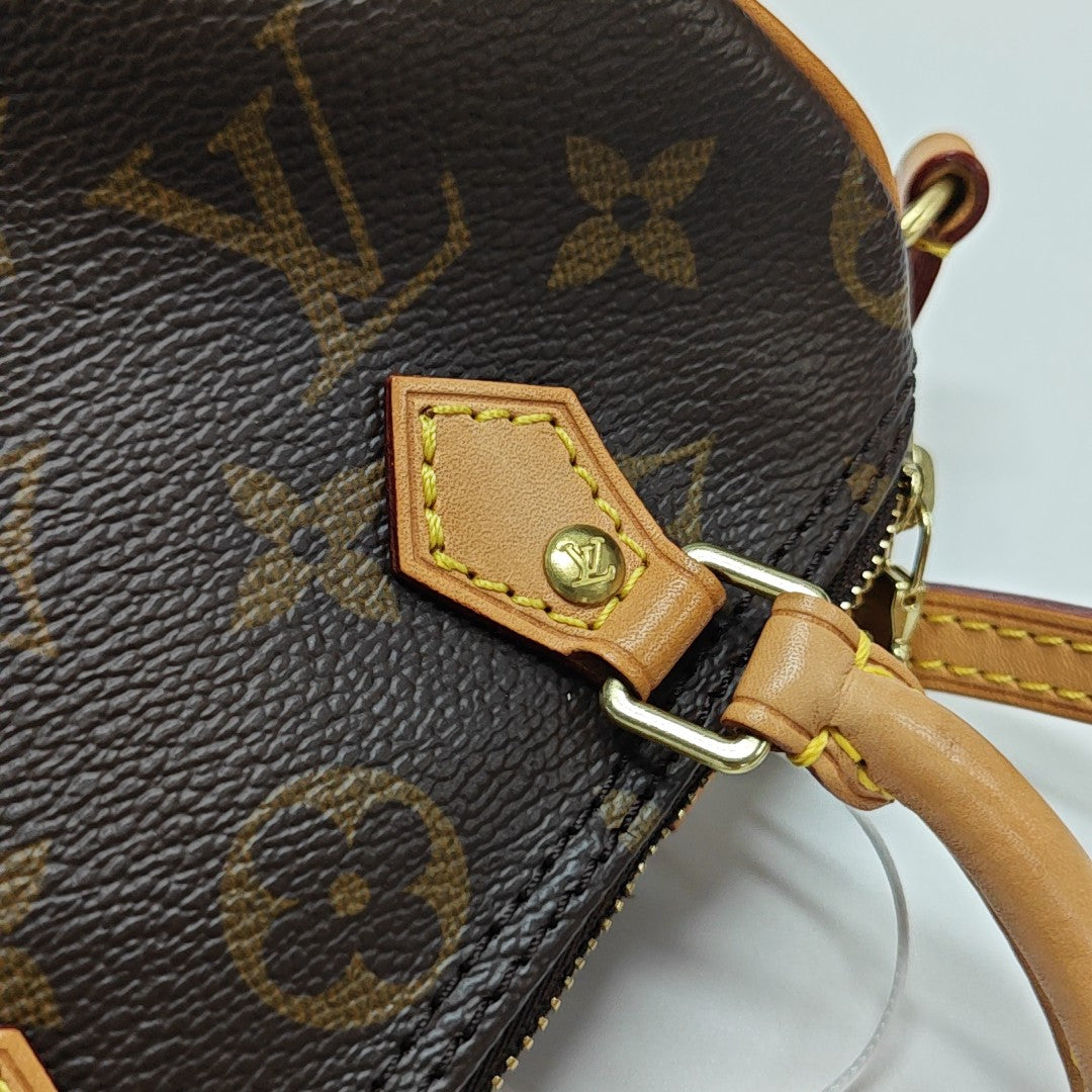 SPEEDY Nano Monogram Coated Canvas Brown