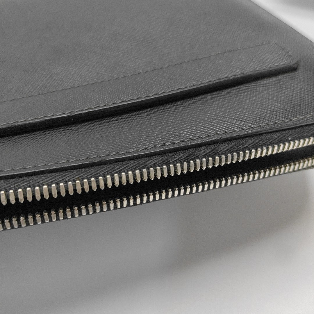 Saffiano Calfskin Clutch Black