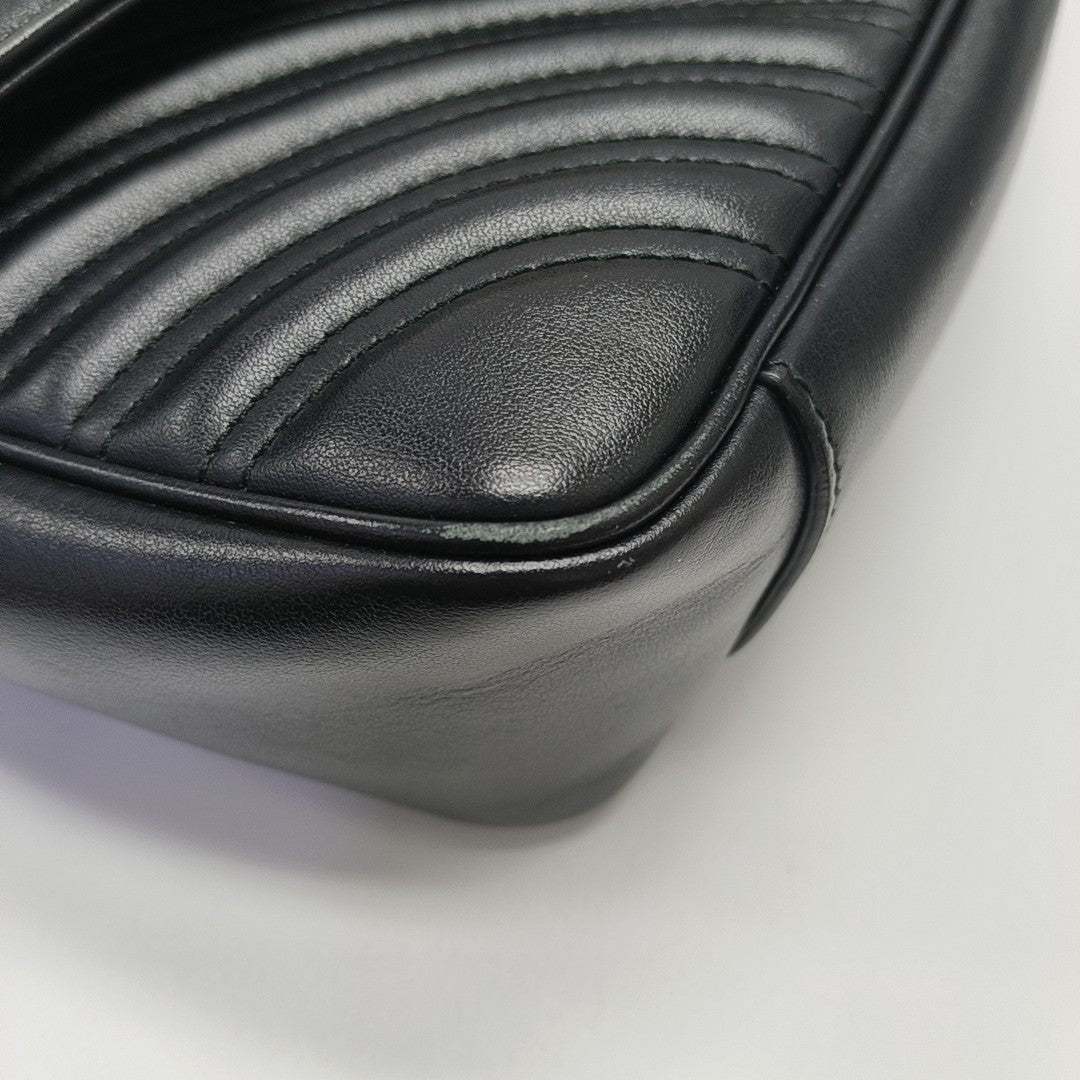 GG Marmont Small Quilted Calfskin Black