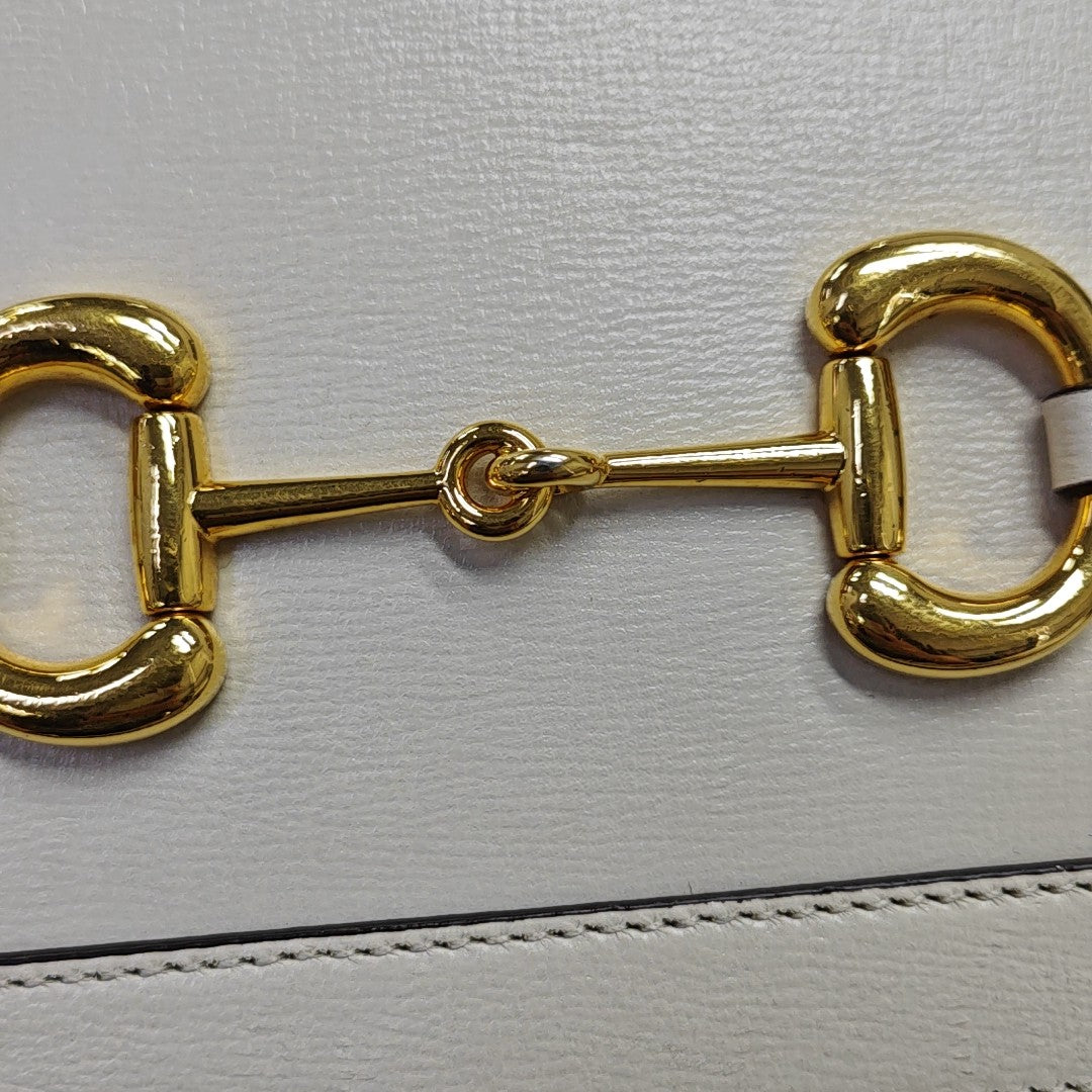 Horsebit 1955 Small Monogram Calfskin White