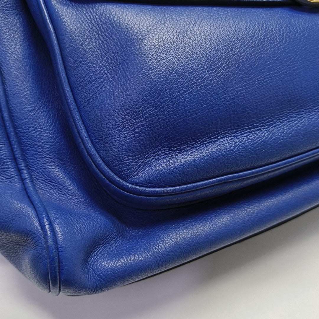 Calfskin Shoulder Bag Blue