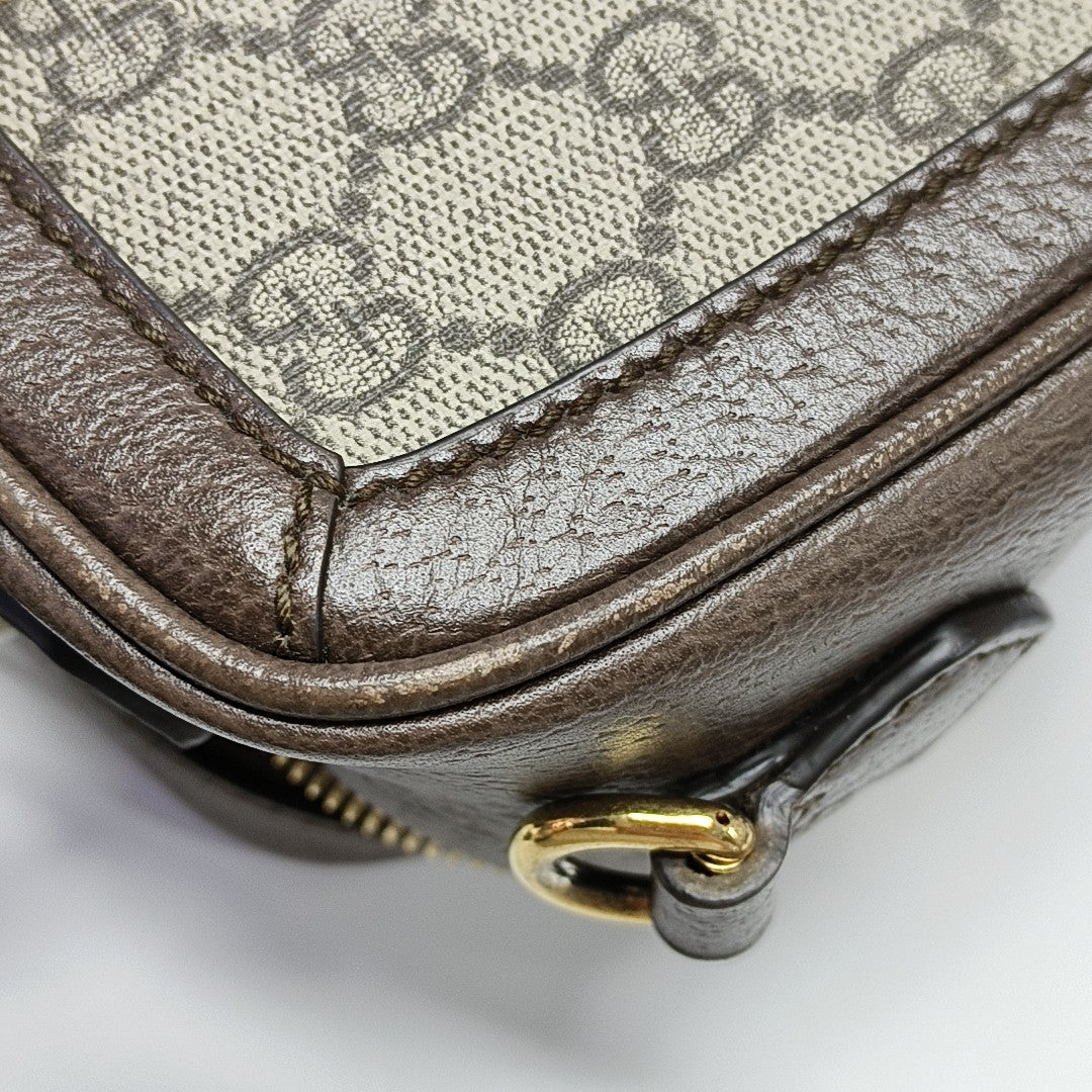Ophidia Mini Monogram Coated Canvas Beige