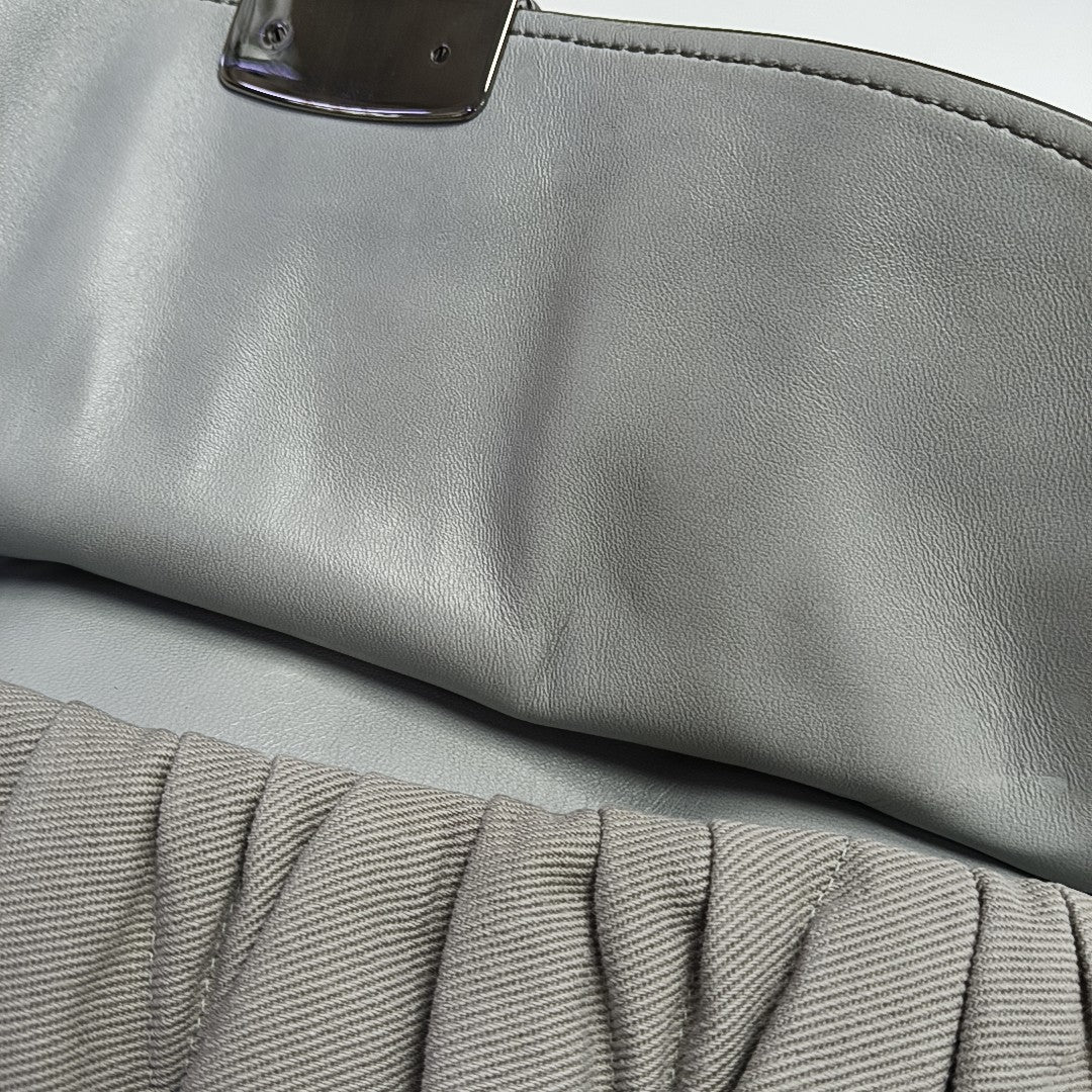 Quilted Fabric Shoulder Bag Gray