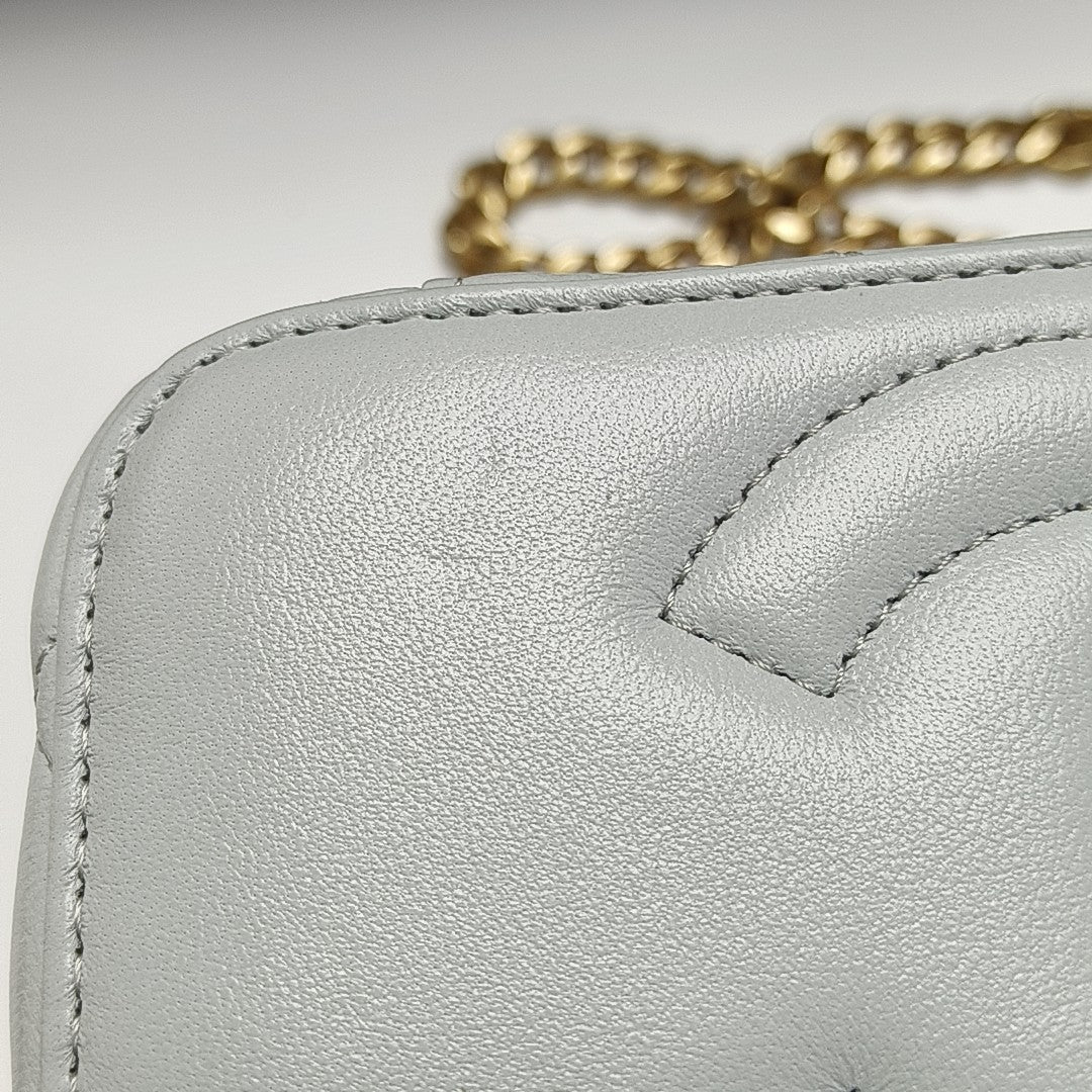 Quilted Lambskin Shoulder Bag Blue