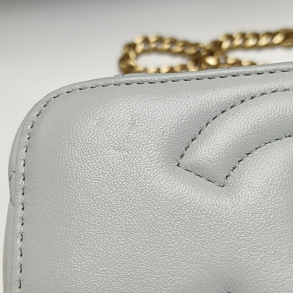 Quilted Lambskin Shoulder Bag Blue