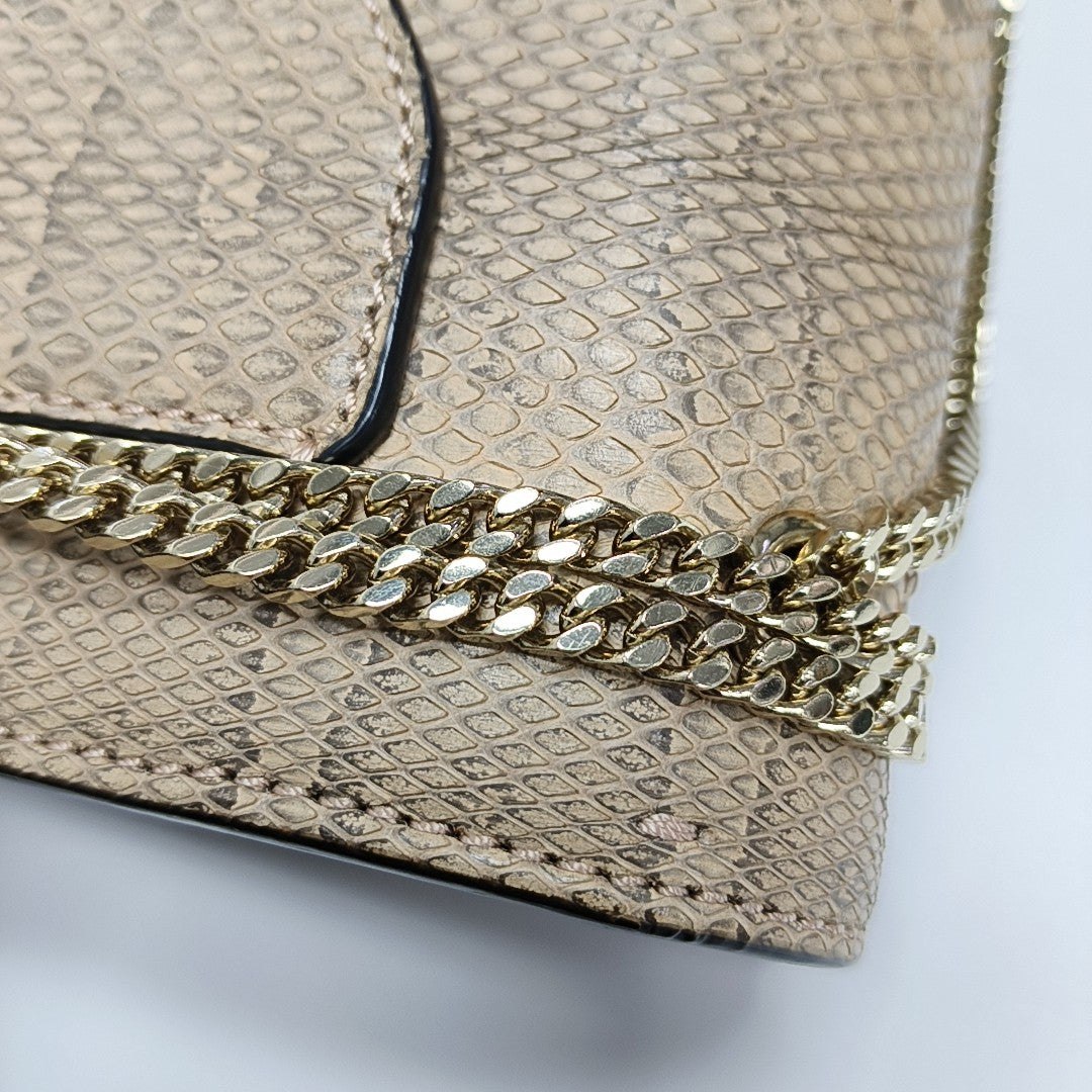 Python Crossbody Bag Beige