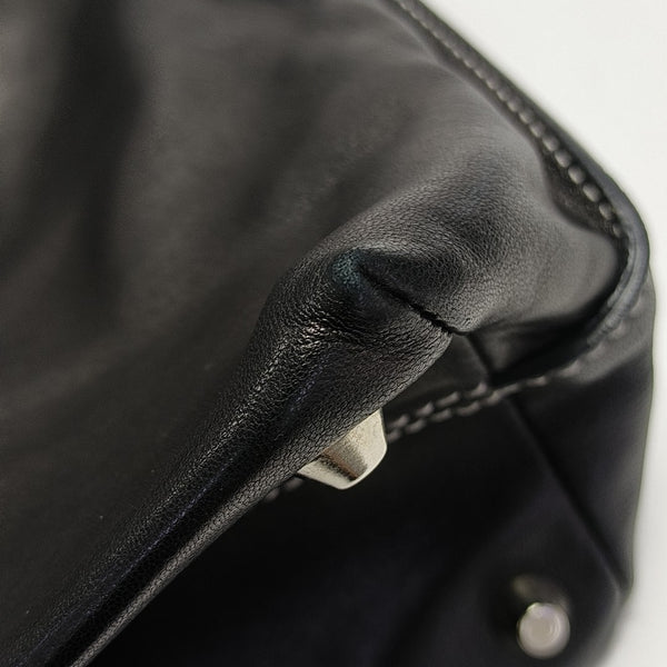 Lambskin Top Handle Bag Black