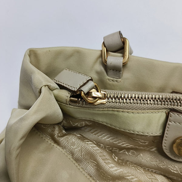 Nylon Tote Bag Beige