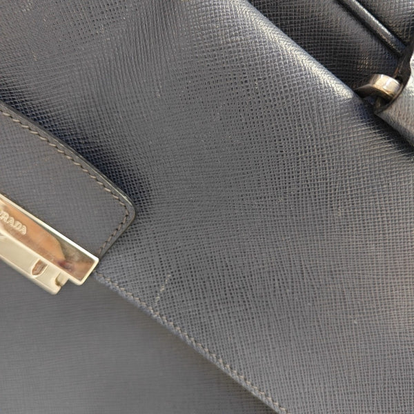 Calfskin Top Handle Bag Blue