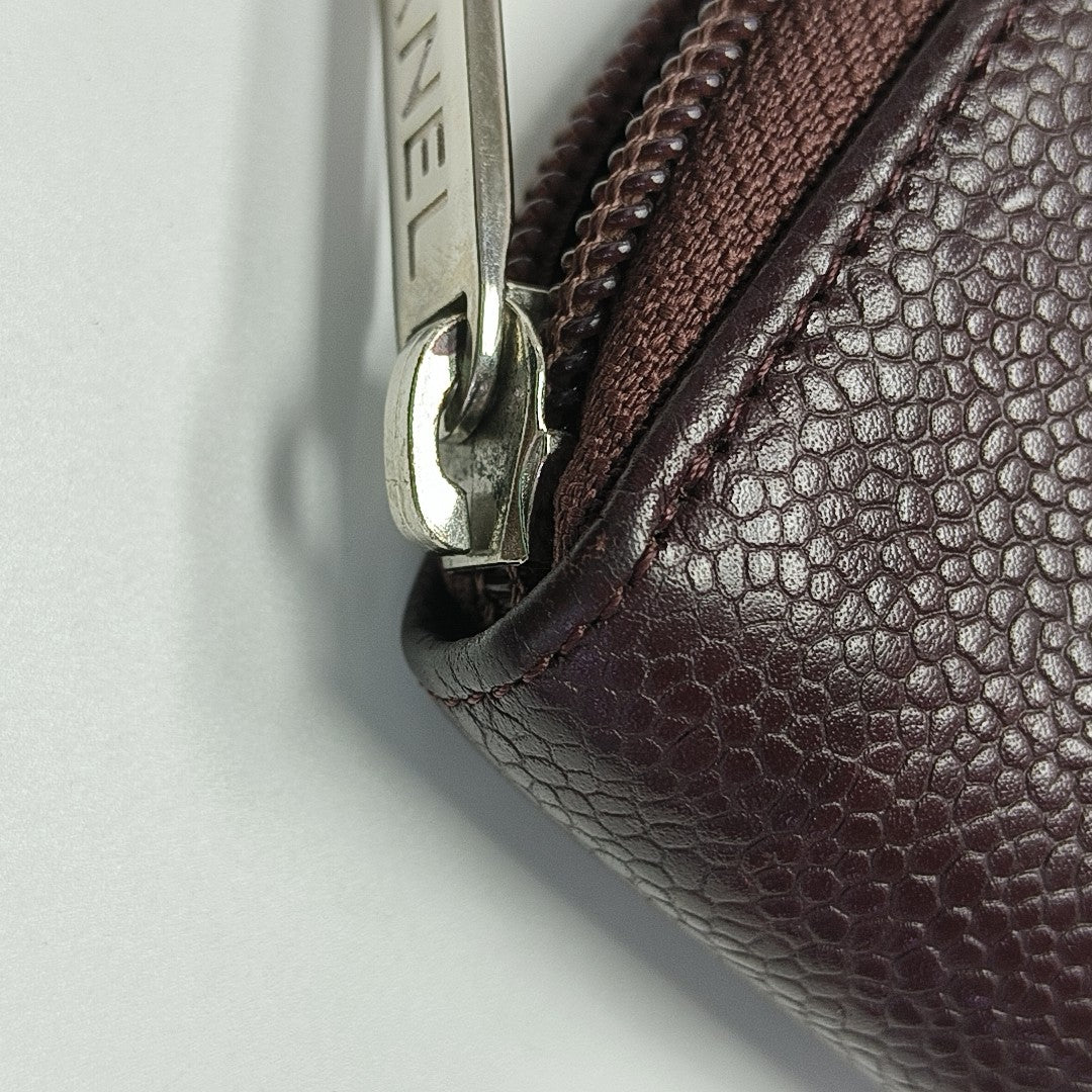Grained Calfskin Wallet Red