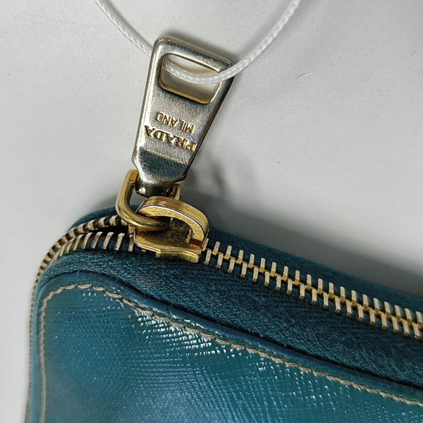 Zippy Wallet Saffiano Calfskin Blue Wallet
