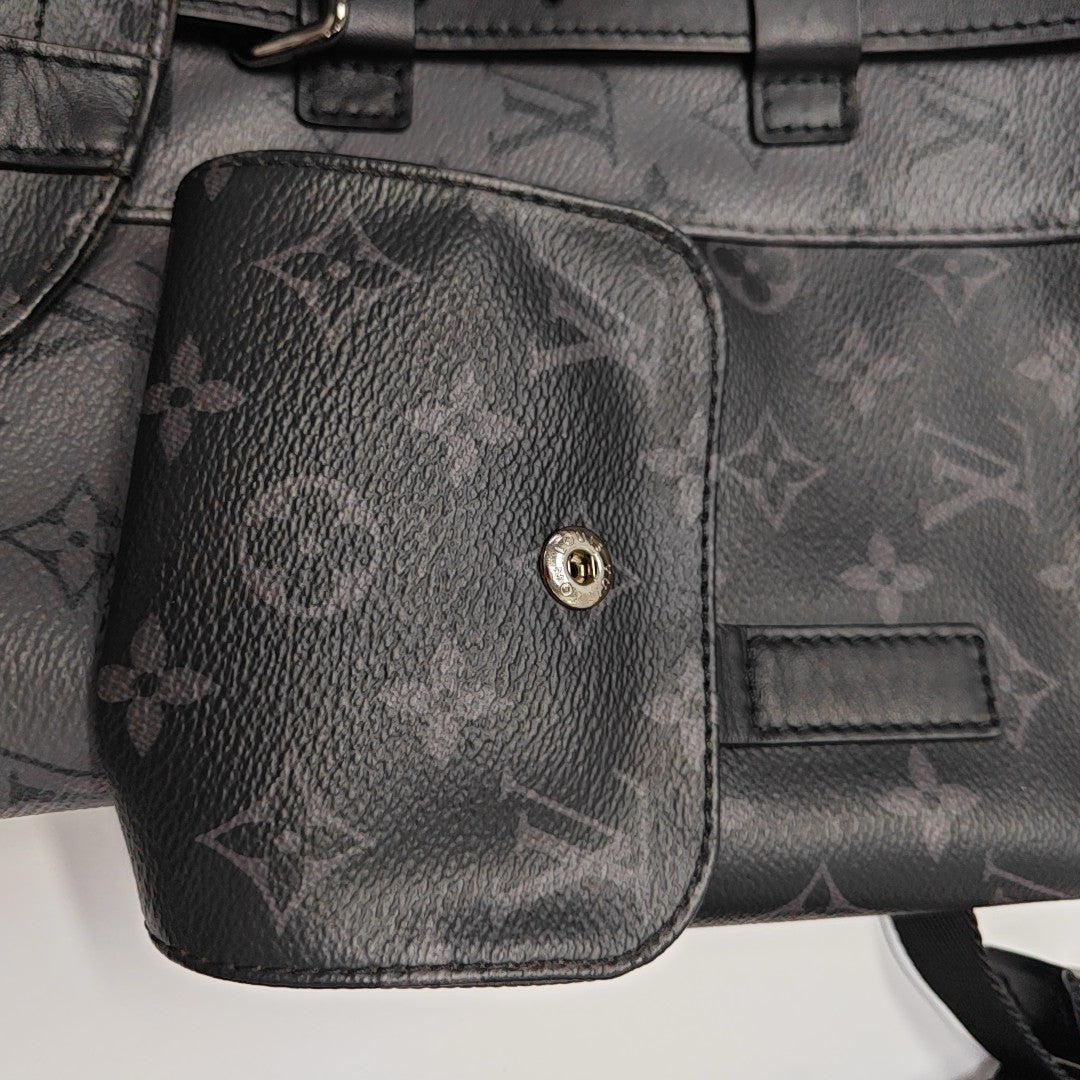 CHRISTOPHER MM Monogram Coated Canvas Gray