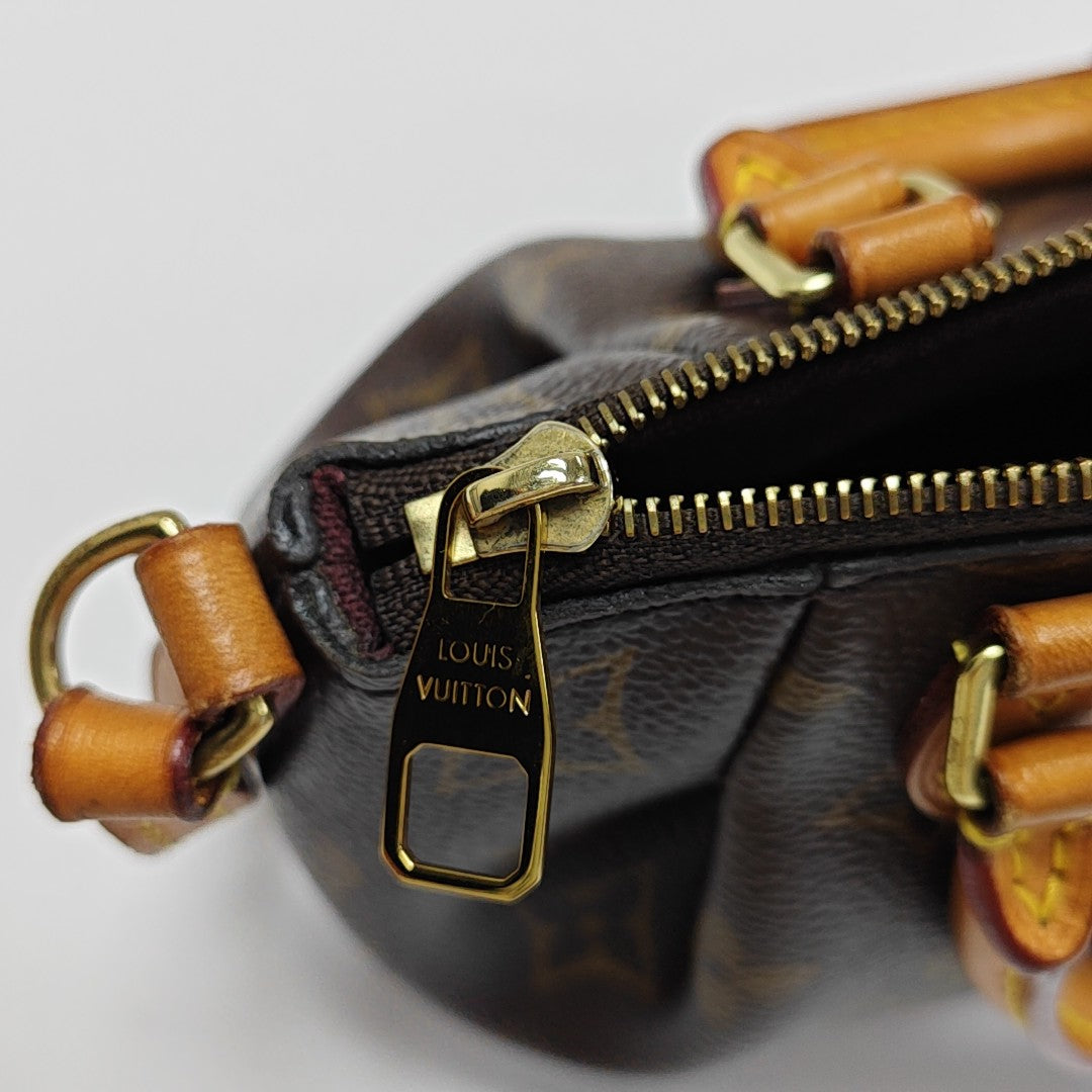 TURENNE Nano Monogram Coated Canvas Brown