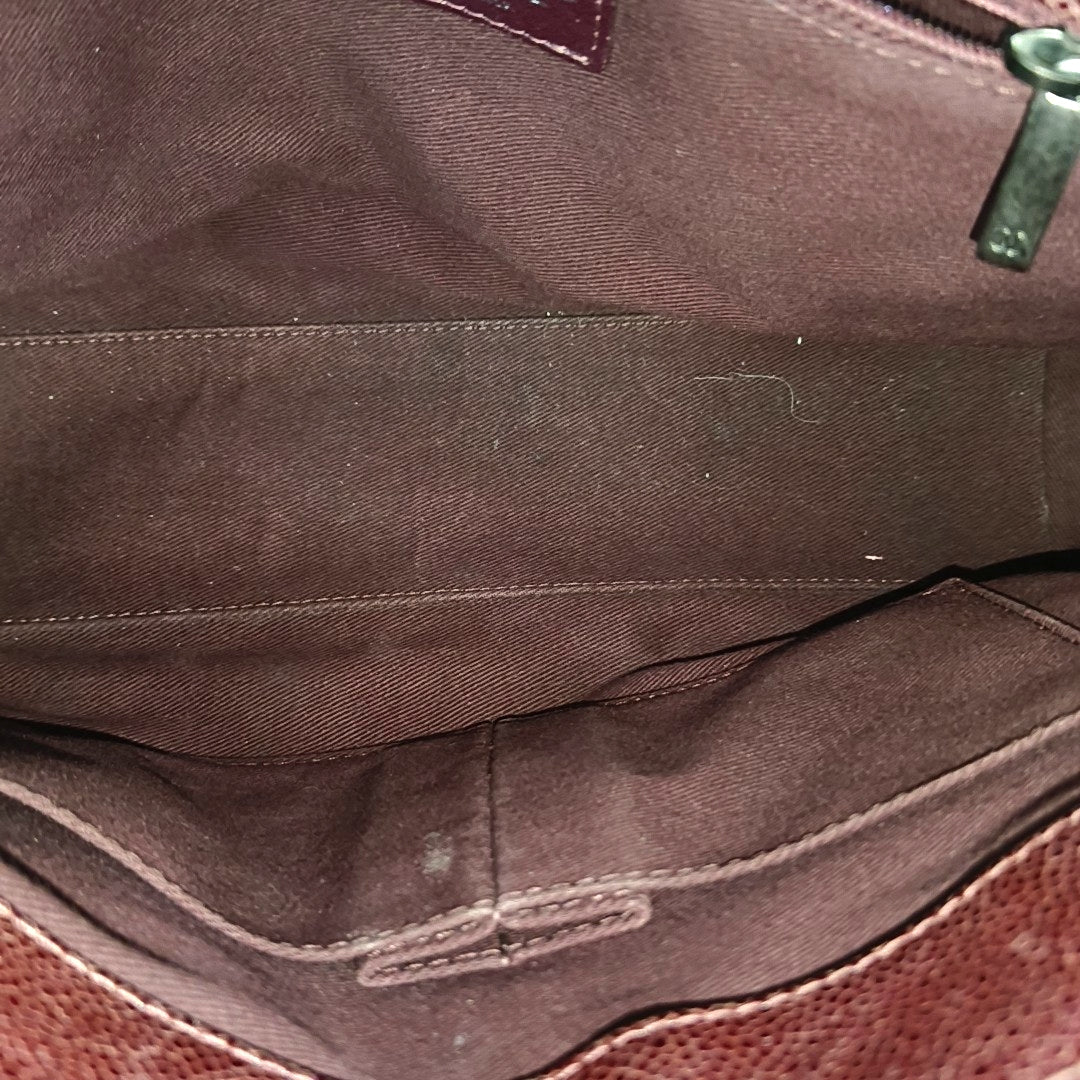 Authenticated pre-owned  CLASSIC FLAP Quilted Grained Calfskin Red - Shoulder Bag at Looply