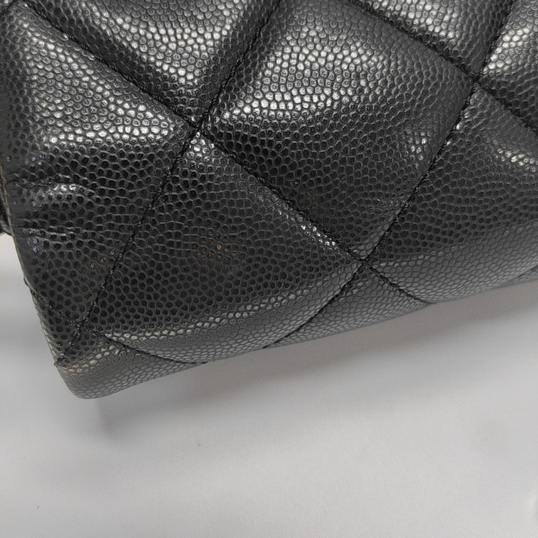 CLASSIC FLAP Mini Quilted Grained Calfskin Black