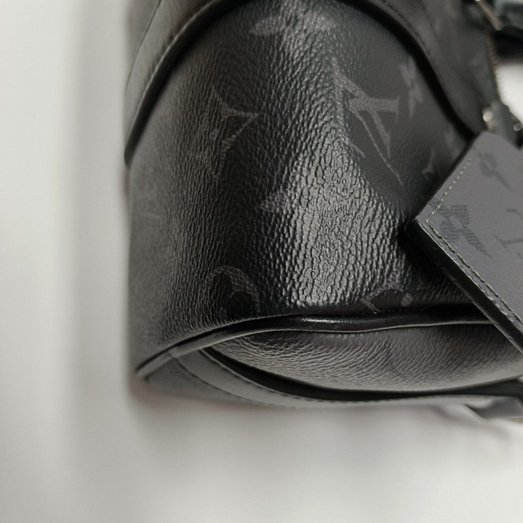 KEEPALL 25 Monogram Coated Canvas Black