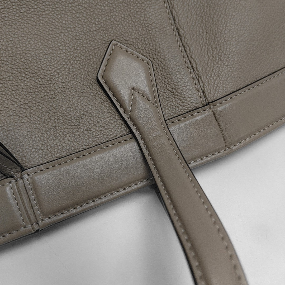 Leather Tote Bag Gray
