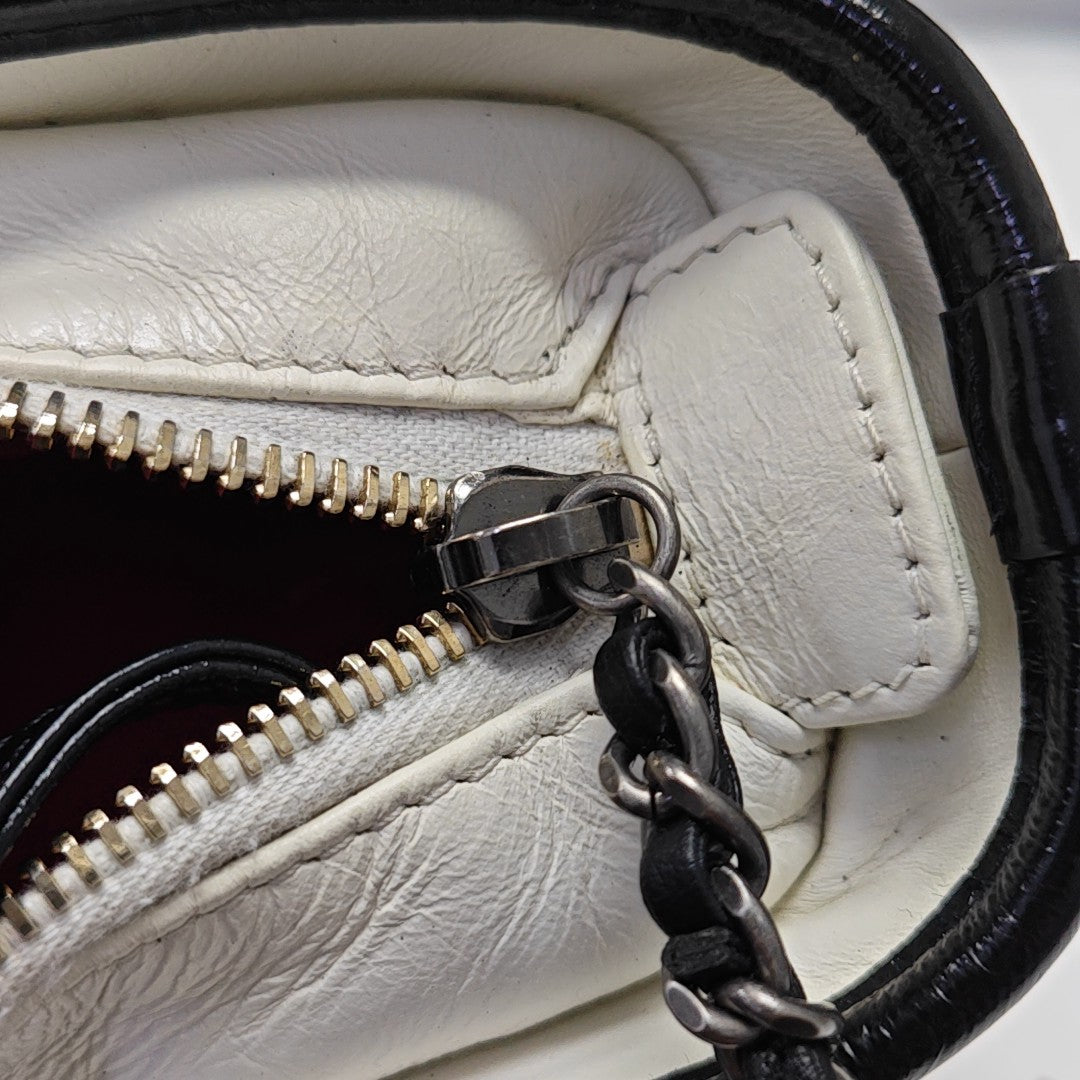 GABRIELLE Small Quilted Calfskin White