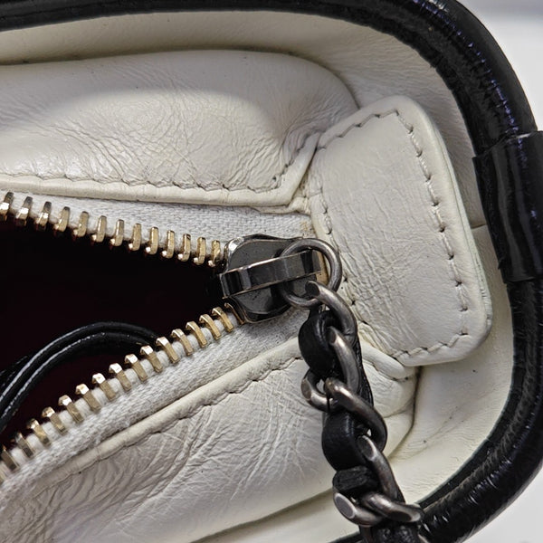 GABRIELLE Small Quilted Calfskin White