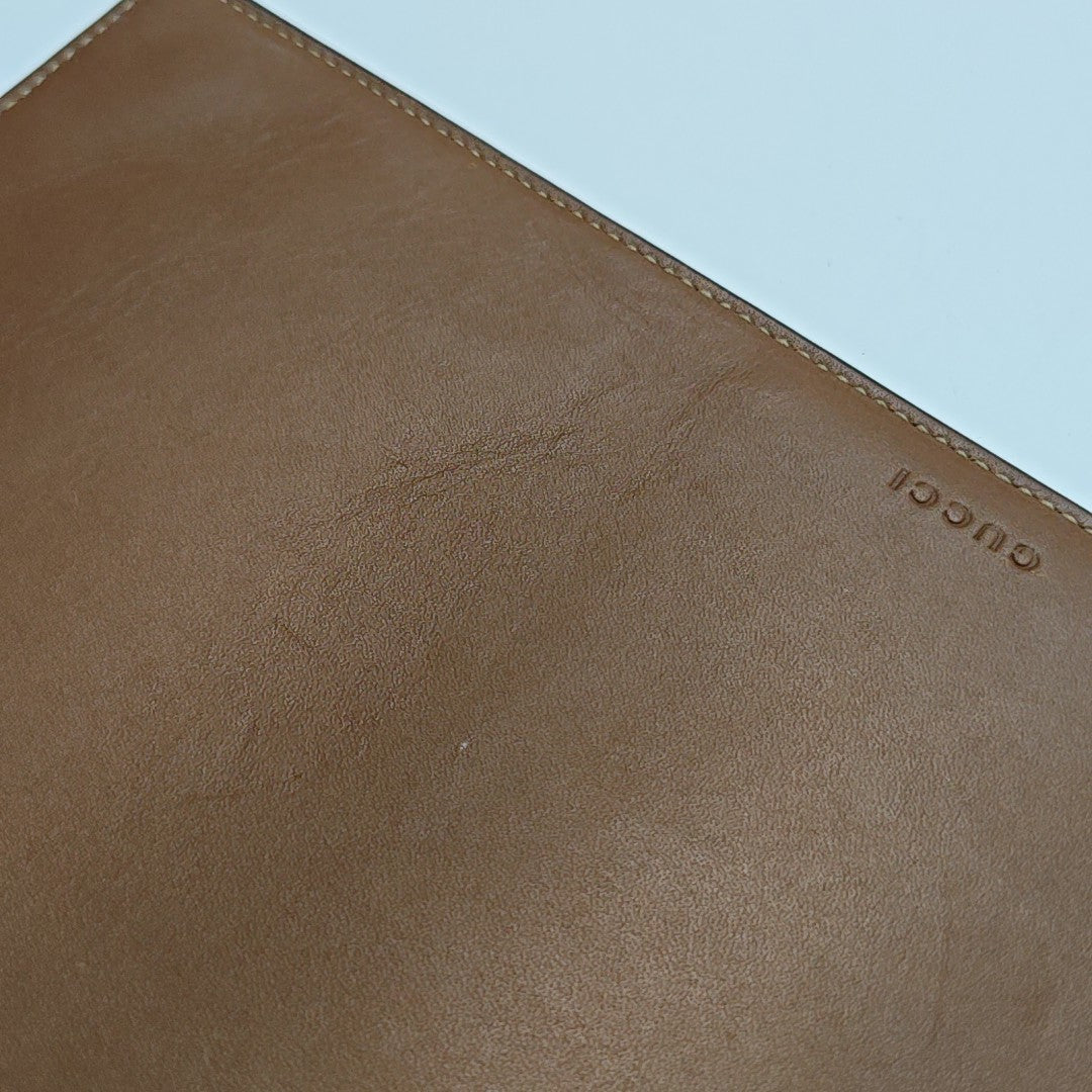 Monogram Coated Canvas Clutch Beige