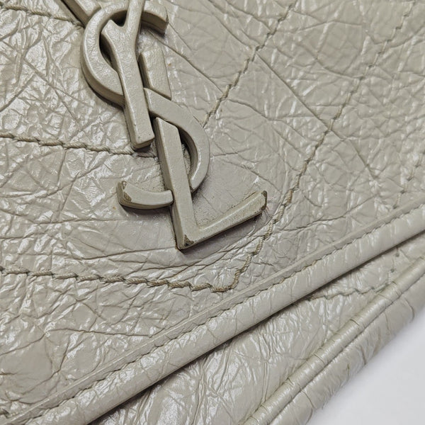 NIKI Mini Chevron Calfskin White