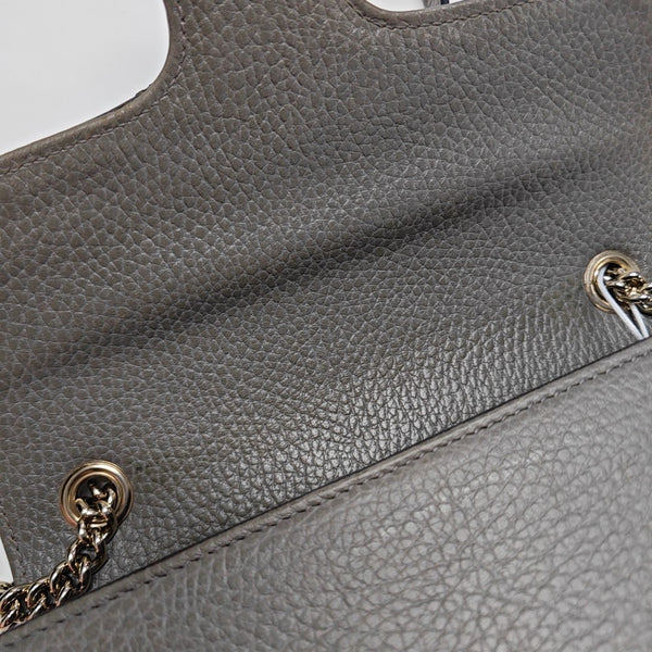 Interlocking G Small Calfskin Gray