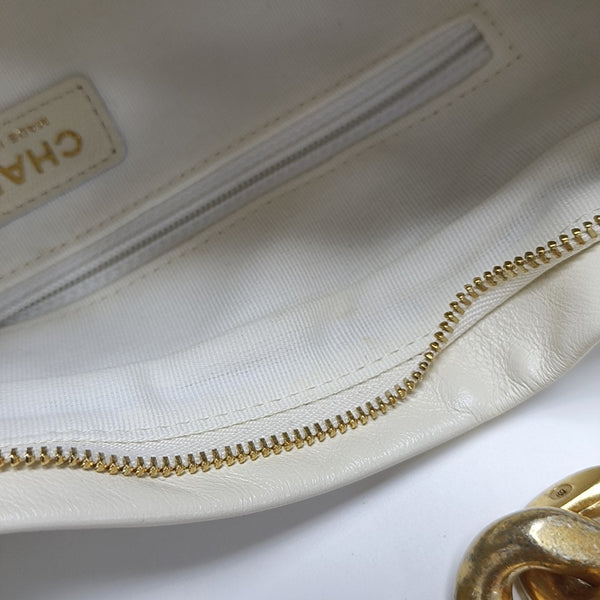 Quilted Calfskin Shoulder Bag White