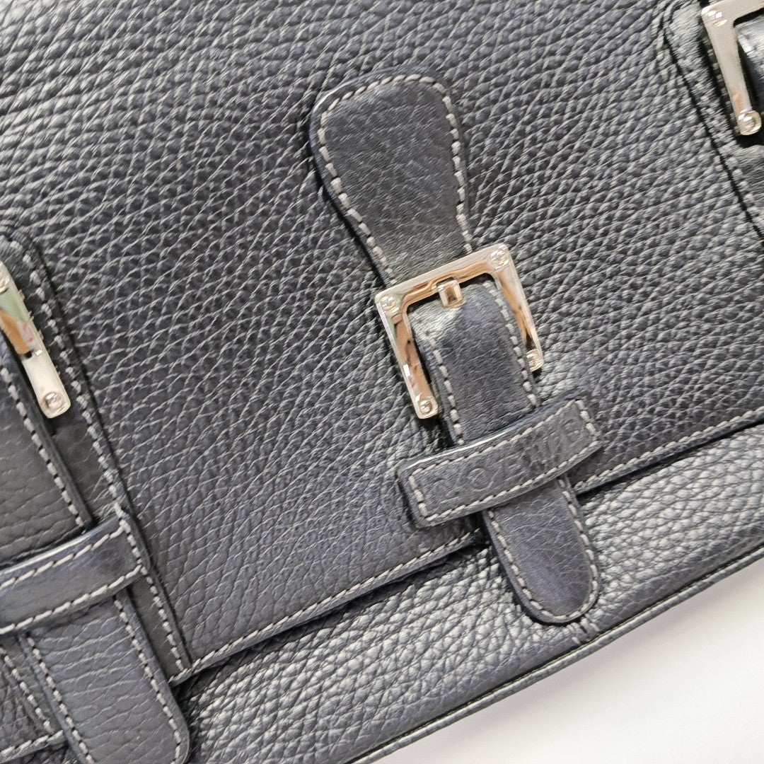 Calfskin Top Handle Bag Black